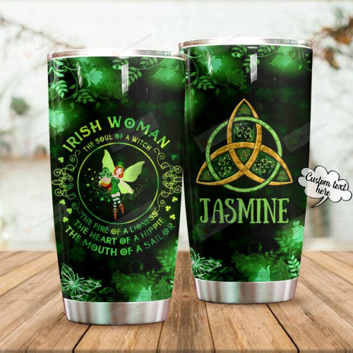 Personalized Irish Woman Custom Name Stainless Steel Tumbler, Tumbler Cups For Coffee/Tea, Great Customized Gifts For Birthday Christmas Thanksgiving