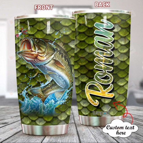 Personalized Fishing Custom Name Stainless Steel Tumbler, Tumbler Cups For Coffee/Tea, Great Customized Gifts For Birthday Christmas Thanksgiving