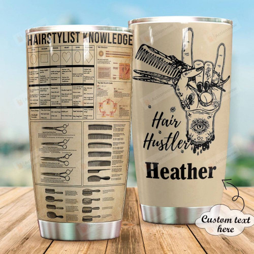 Personalized Hairstylist Knowledge Custom Name Stainless Steel Tumbler, Tumbler Cups For Coffee/Tea, Great Customized Gifts For Birthday Christmas Thanksgiving