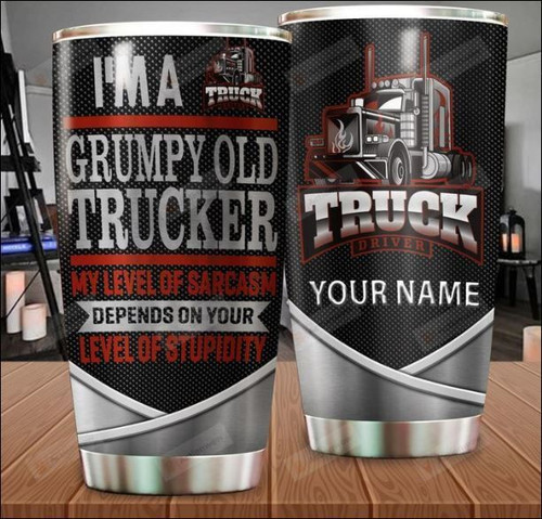 Truck driver i’m a grumpy old man my level of sarcasm depends on your level of stupidity tumbler