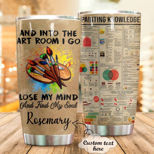 Personalized Painting Knowledge Custom Name Stainless Steel Tumbler, Tumbler Cups For Coffee/Tea, Great Customized Gifts For Birthday Christmas Thanksgiving