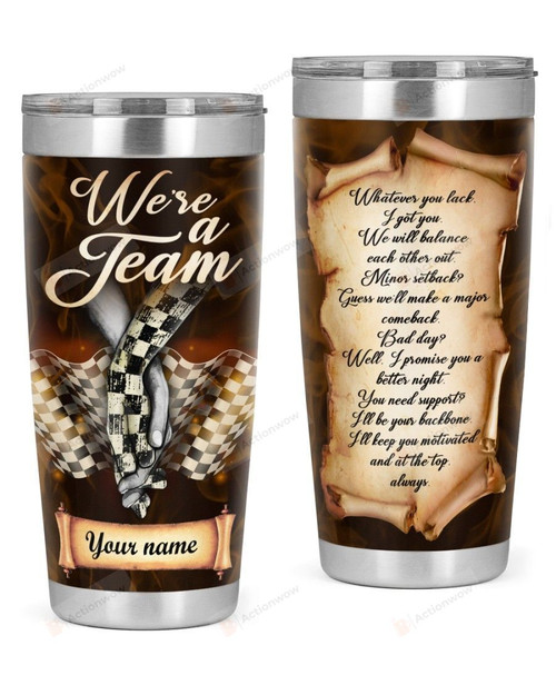 Personalized We're A Team Custom Stainless Steel Tumbler