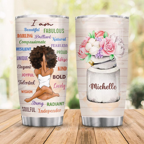 Personalized Custom Name Yoga Girl Stainless Steel Tumbler, Tumbler Cups For Coffee Or Tea, Great Gifts For Thanksgiving Birthday Christmas