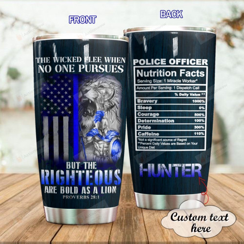 Personalized Police Officer Custom Name Stainless Steel Tumbler, Tumbler Cups For Coffee/Tea, Great Customized Gifts For Birthday Christmas Thanksgiving