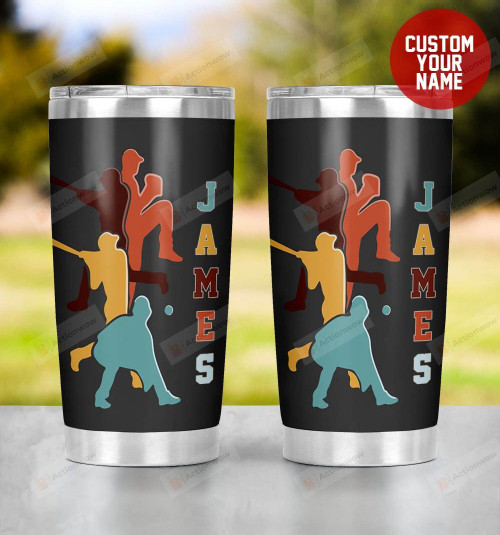 Personalized Baseball Players In Different Positions Stainless Steel Tumbler, Tumbler Cups For Coffee/Tea, Great Customized Gifts For Birthday Christmas Thanksgiving