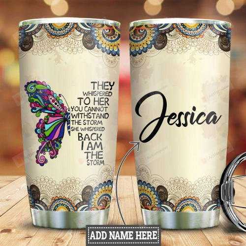 Personalized Butterfly Storm Mandala Tumbler Cup Stainless Steel Vacuum Insulated Tumbler 20 Oz Great Customized Gifts For Birthday Christmas Thanksgiving Coffee/ Tea Tumbler With Lid