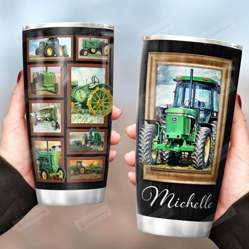 Personalized Tractor Farmer Stainless Steel Tumbler, Tumbler Cups For Coffee/Tea, Great Customized Gifts For Birthday Christmas Thanksgiving