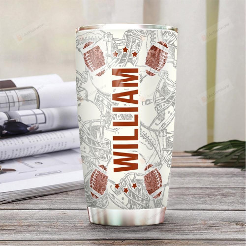Personalized Rugby In My DNA Fingerprint Stainless Steel Tumbler, Tumbler Cups For Coffee/Tea, Great Customized Gifts For Birthday Christmas Thanksgiving