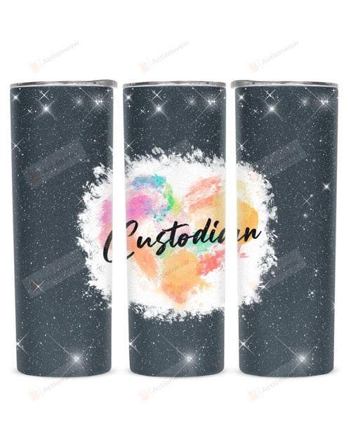 Custodian Colorful Heart Stainless Steel Tumbler, Tumbler Cups For Coffee/Tea