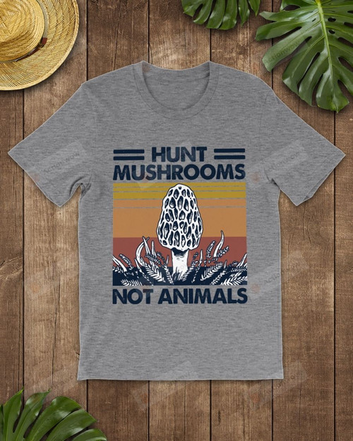 Retro Navy Hunt Mushrooms Not Animals Short-Sleeves Tshirt, Pullover Hoodie, Great Gift For Thanksgiving Birthday Christmas