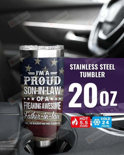 I'M A PROUD SON-IN-LAW Stainless Steel Tumbler, Tumbler Cups For Coffee/Tea