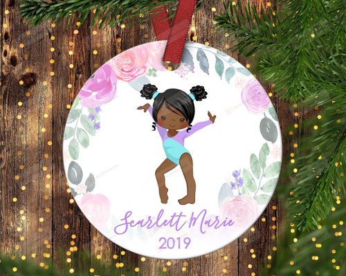 Personalized Girl's Gymnast Christmas Ornament Gymnastics Ornament Gifts for Girl Car Decoration Girl Ornament Gifts Christmas Tree Ornament Hanging Decoration