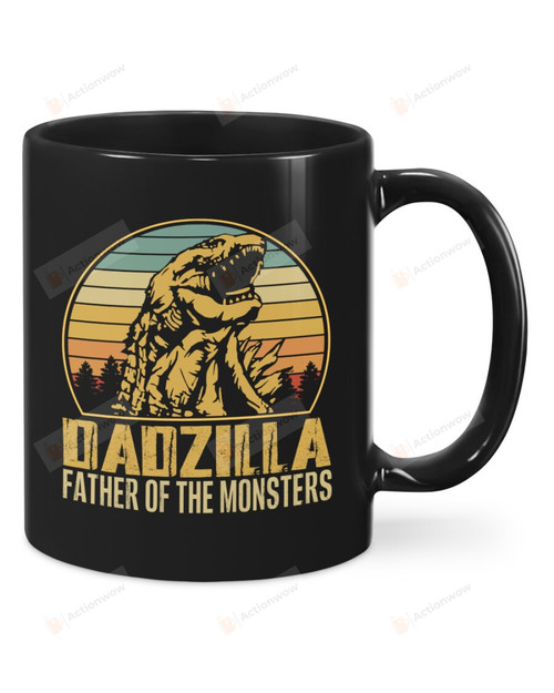Dadzilla Father Of The Monsters Retro Mug Best Gifts From Son And Daughter To Dad On Father's Day Birthday Christmas Thanksgivings 11 Oz - 15 Oz Mug