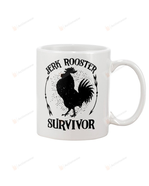 Jerk Rooster Survivor Mug Gifts For Animal Lovers, Birthday, Anniversary Ceramic Coffee Mug 11-15 Oz