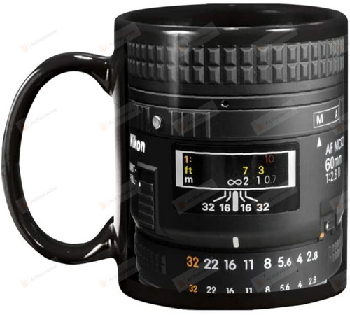 Christmas Gifts Idea For Photographer Camera Detail Lens 3D Black Mug