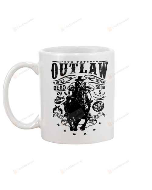 Outlaw, Cowboy White Mugs Ceramic Mug 11 Oz 15 Oz Coffee Mug