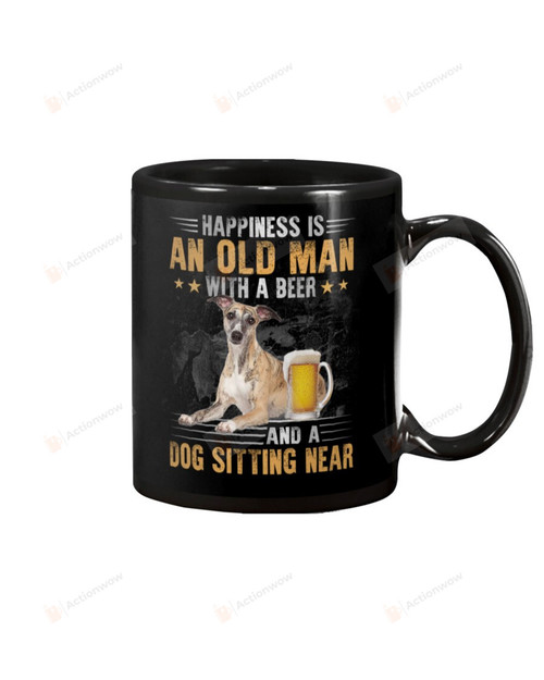 Whippet Old Man With A Dog Mug Gifts For Dog Mom, Dog Dad , Dog Lover, Birthday, Thanksgiving Anniversary Ceramic Coffee 11-15 Oz