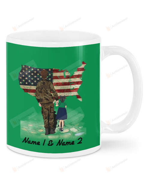 Personalized Custom Name Veteran Daughter Most People Never Met Their Heroes Ceramic Mug 11 Oz 15 Oz Coffee Mug, Great Gifts For Thanksgiving Birthday Christmas