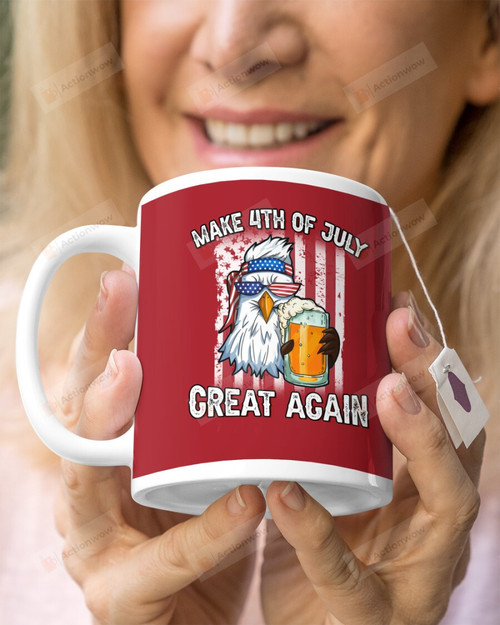 Make 4th of July Great Again Eagle Ceramic Mug 11 Oz 15 Oz Coffee Mug, Great Gifts For Thanksgiving Birthday Christmas