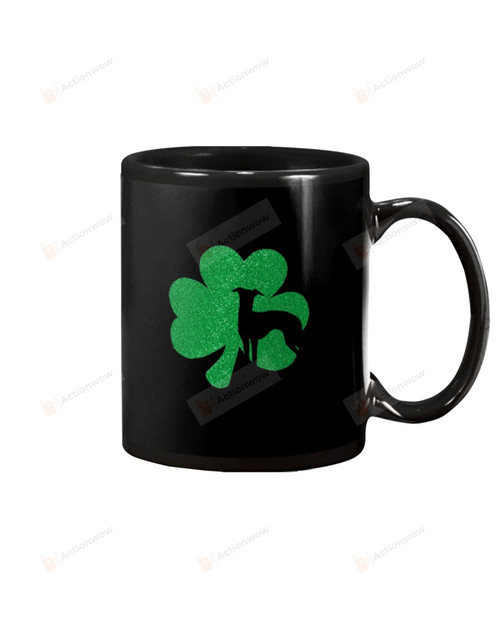 Whippet Puppy Shamrock Mug Happy Patrick's Day , Gifts For Birthday, Mother's Day, Father's Day Ceramic Coffee 11-15 Oz