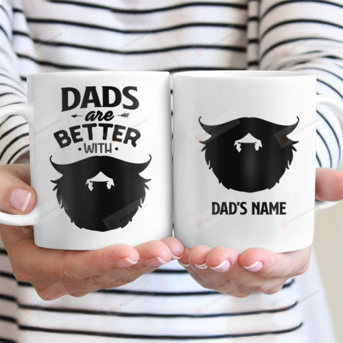 Personalized Father's Day Gifts Dads Are Better With Beard White Mugs Ceramic Mug Great Customized Gifts For Birthday Christmas Thanksgiving Father's Day 11 Oz 15 Oz Coffee Mug