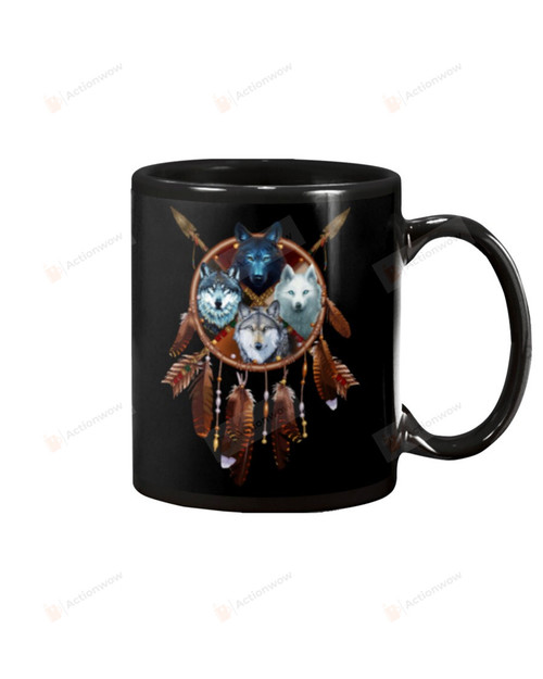 Dreamcatcher Wolf Mug Gifts For Animal Lovers, Birthday, Anniversary Ceramic Coffee 11-15 Oz