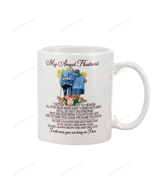 Personalized My Angel Husband I Will Miss You As Long As I Live White Mug