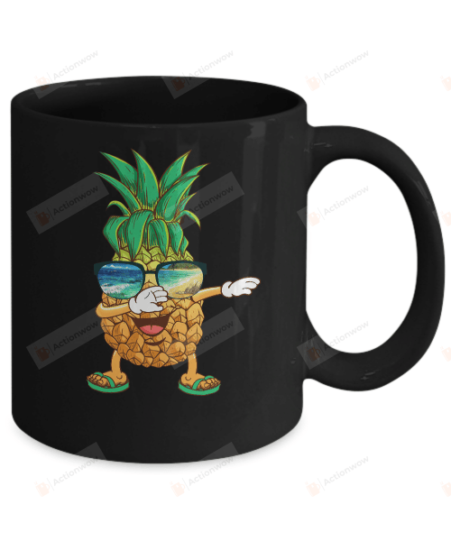 Dabbing Pineapple Sunglasses Aloha Beaches Hawaii Mug Gifts For Birthday, Anniversary Ceramic Coffee Mug 11-15 Oz