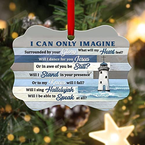 Faith Lighthouse I Can Only Imagine Ornament Benelux Aluminum Ornament Christmas Tree Ornament Keepsake Thanksgiving Birthday Christmas Party Decoration Crafts Hanging