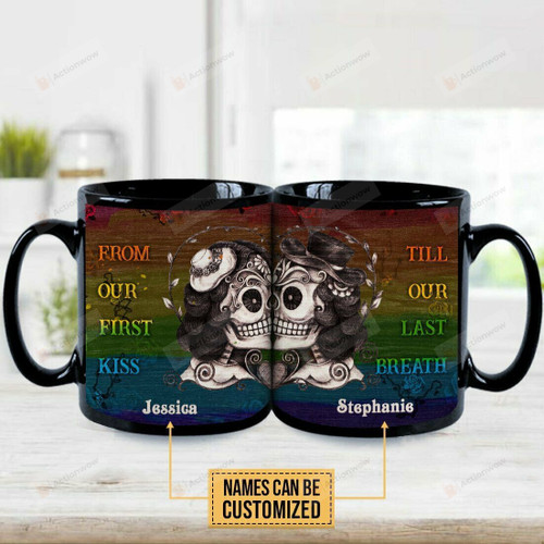 Personalized From Our First Kiss Till Our Last Breath Coffee Mug Pride Couple