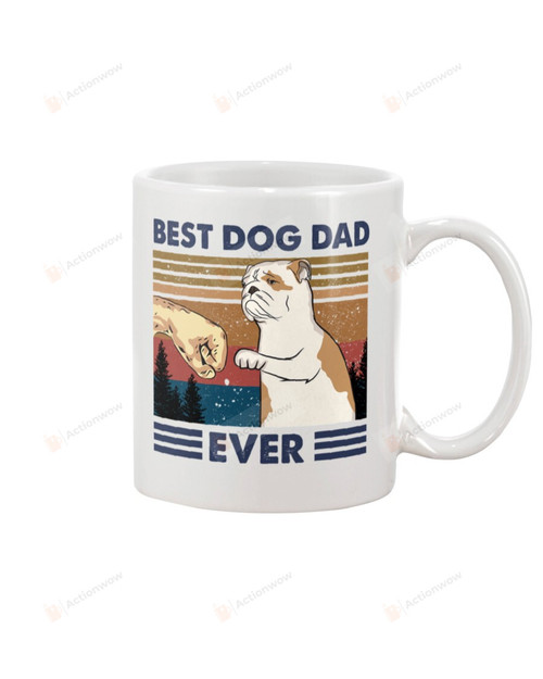 Retro Dog Mug Best Dog Dad Ever Mug Best Gifts For Dog Dad, Dog Lovers, Pet Lovers On Father's Day 11 Oz - 15 Oz Mug