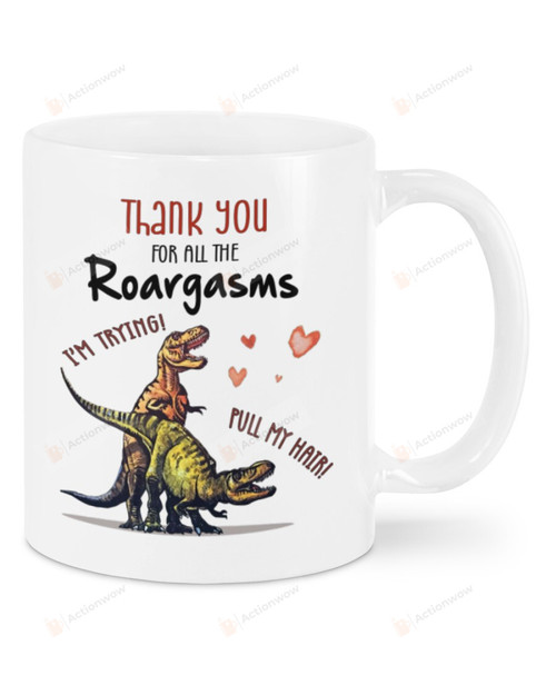 THANK YOU FOR ALL THE ROARGASMS Mug, Happy Valentine's Day Gifts For Couple Lover, Birthday, Thanksgiving Anniversary Ceramic Coffee 11-15 Oz