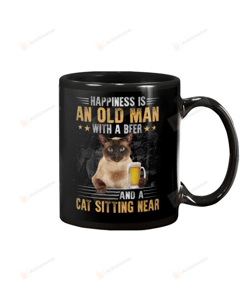 Siamese Old Woman Mug Gifts For Cat Mom, Cat Dad , Cat Lover, Birthday, Thanksgiving Anniversary Ceramic Coffee 11-15 Oz