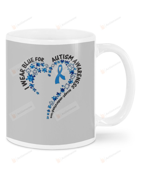I Wear Blue Jigsaw Puzzle, Autism Awareness Mugs Ceramic Mug 11 Oz 15 Oz Coffee Mug