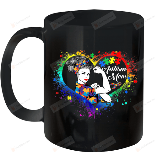 Proud Mom Autism Awareness Mug Cute Family Matching Mug Gifts For Her, Mother's Day ,Birthday, Anniversary Ceramic Coffee 11-15 Oz