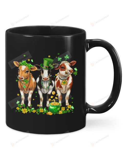 Cows Shamrock Mug Happy Patrick's Day , Gifts For Birthday, Thanksgiving Anniversary Ceramic Coffee 11-15 Oz