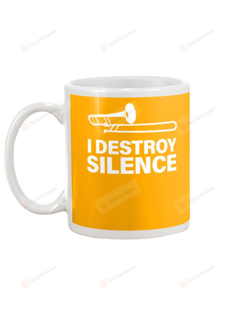 I Destroy Silence Trumpet Orange Mugs Ceramic Mug 11 Oz 15 Oz Coffee Mug
