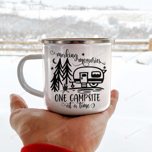 Making Memories One Campsite At A Time Gifts For Campers Camping Lovers Stainless Steel Mug Great Customized Gifts For Birthday Christmas Thanksgiving Mother's Day Father's Day Housewarming, Valentine, Anniversary 11 Oz 15 Oz Coffee Mug