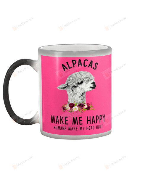 Alpaca Makes Me Happy White Mugs Ceramic Mug 11 Oz 15 Oz Coffee Mug