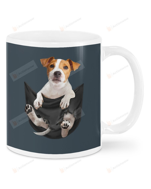 Jack Russell Terrier In Pocket White Mugs Ceramic Mug 11 Oz 15 Oz Coffee Mug, Great Gifts For Thanksgiving Birthday Christmas