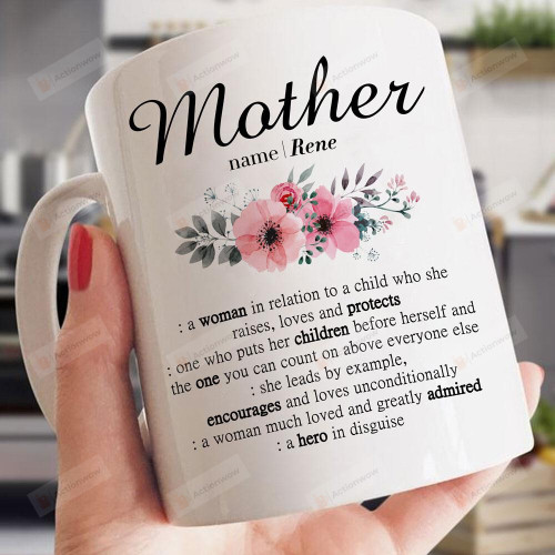 Personalized Roses Mother Who A Hero Protects Her Child Ceramic Mug Great Customized Gifts For Birthday Christmas Thanksgiving Mother's Day 11 Oz 15 Oz Coffee Mug