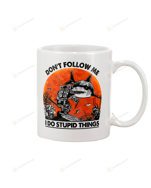 Don't Follow Me Scuba Diving Ceramic Mug Great Customized Gifts For Birthday Christmas Thanksgiving Father's Day 11 Oz 15 Oz Coffee Mug