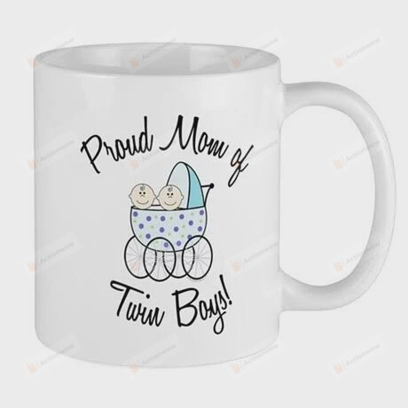 Proud Mom Of Twin Boys Mug Mom Gifts New Mom Mom To Be Gifts Mom Mug Twin Mom Mug Best Gifts For Mother's Day Birthday Christmas