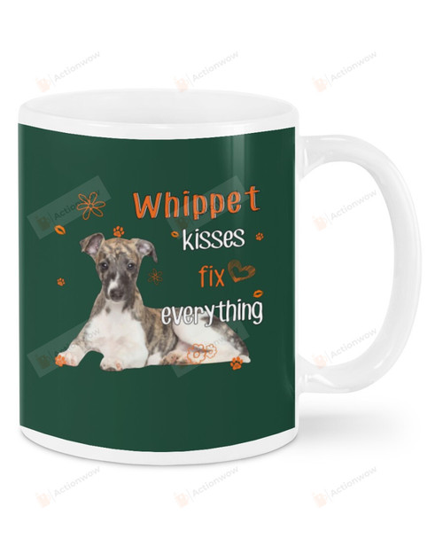 Whippet Kisses Fix Everything Ceramic Mug Great Customized Gifts For Birthday Christmas Thanksgiving 11 Oz 15 Oz Coffee Mug