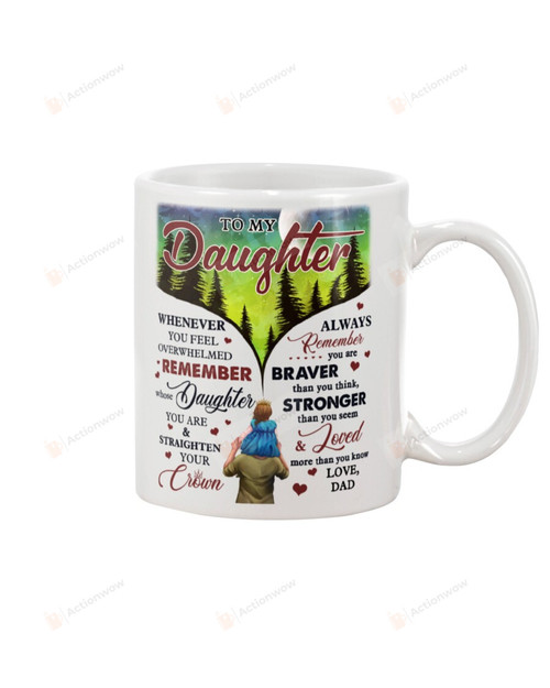 Personalized To My Daughter Mug Forest Wherever You Feel Overwhelmed Remember Whose Daughter You Are & Straighten Coffee Mug Ceramic Mug