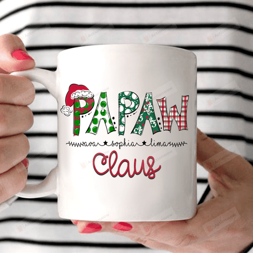 Personalized Papaw Claus - Art , Christmas, Grandpa White Mugs Ceramic Mug 11 Oz 15 Oz Coffee Mug