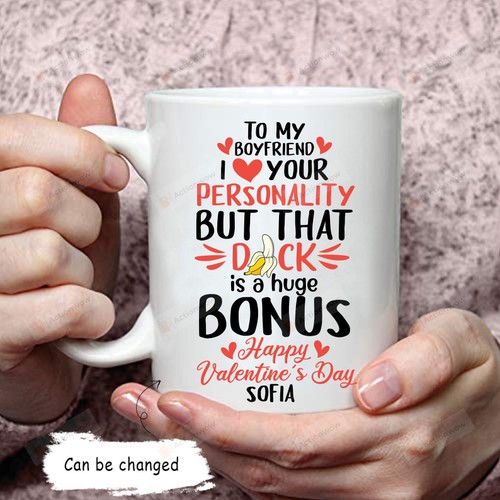 Personalized To My Boyfriend Mug, Happy Valentine Day Mug, Valentine Mug Gifts For Couple Lover , Husband, Boyfriend, Birthday, Anniversary Customized Name Ceramic Coffee Mug 11-15 Oz
