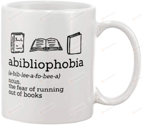 Abibliophobia Definition Reading Bookworm Funny Mug
