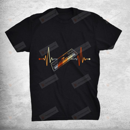 Keyboard Gift For Pianist Heart Line Piano T-Shirt