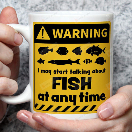 Warning Fish Coffee Mug Fish Lovers Gifts Aquatic Gifts Fishing Funny Fisherman Gifts Fish Themed Aquarium Master Baiters Expert Hooker Mug